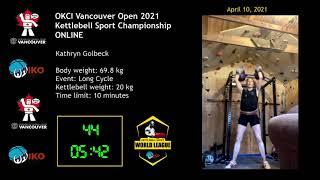 Kathryn Golbeck @ OKCI Vancouver Kettlebell Sport Competition 2021 ONLINE  Long Cycle2x20kg71reps