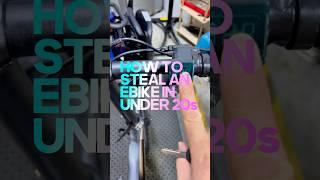 How to steal an ebike bypass key lock