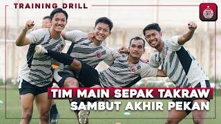 Sambut Akhir Pekan Satu Tim Main Sepak Takraw Ala Persija  Training Drill