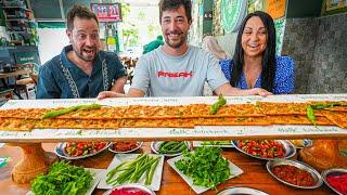 Taking my Family to Eat Turkish Street Food  Konya Etli Ekmek + Cappadocia Balloon