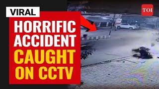 Viral video  Lucknow Horrific accident caught on CCTV