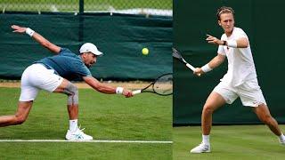 Djokovic vs Korda Practice Set Highlights - Wimbledon 2024