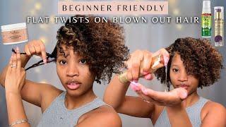 Beginner Friendly Flat Twists on Blown Out Natural Hair + My Tips & Technique  itsbrionnab