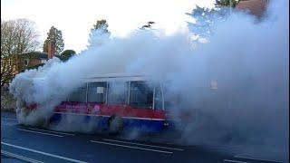 COLD STARTING UP Diesel BUS ENGINES Heavy Smoke and Sound