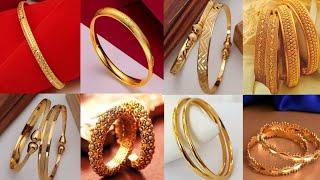 Latest Gold bangles design 2023 with weight Daily wear gold bangles Collection 2023 AtifaS World