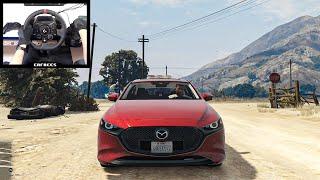 GTA 5 - Mazda 3 Hatchback  Logitech G923 Steering Wheel Gameplay