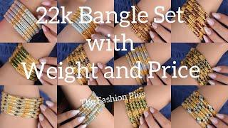 22k Gold Bangle Set Meena Designs with Weight and Price @TheFashionPlus