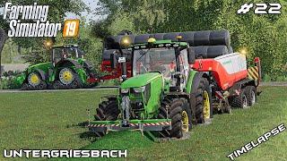 Baling in MUD & selling SILAGE BALES  Animals on Untergriesbach  Farming Simulator 19  Episode 22