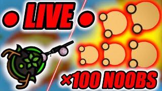  WOODS KING vs 100 NOOBS LIVESTREAM with FANS   Surviv.io