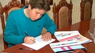 صبي أردني عمره 13 عاما يحترف فن الكاريكاتير