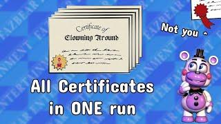 Getting every Certificate in one run in Freddys Pizzeria