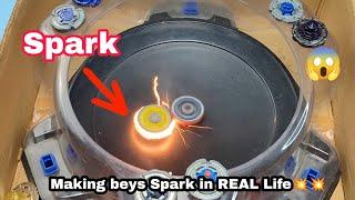 Metal Beyblades..Making Beyblades Spark in REAL Life  Twisted Tempo PegasusL Drago