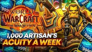 1000 Artisans Acuity per Week - Profession Guide WoW War Within