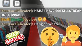 Surprising Hackers With Staff Chat Tag #3  Slap Battles Roblox