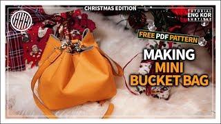 Leather Craft Making a small bucket bag  DIY bag  Free PDF pattern