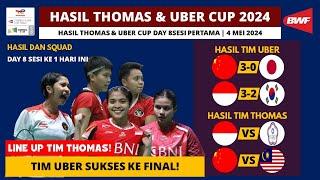 Hasil Semifinal Thomas Uber Cup 2024 Hari ini Day8 Indonesia vs Korea  Hasil QF TUC