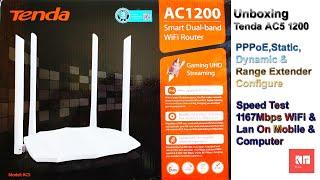Tenda AC5 1200  How To Configure Tenda Ac5 Router PPPoEStatic IPDynamic & Extender Advance Info