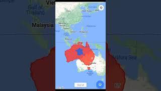 France Vs Australia land area size comparison #shorts #mapping #geography #map
