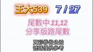 727尾數中 1112 王大539分享 尾數板路分析參考 今彩539牙起來，還沒跟到車！！按讚、訂閱，持續追踨！