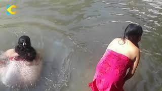 Holy Bath Of Nepali Womean Unseen And Wild sali nadi nepal