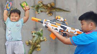 Bé Kiệt Hết Làm Siêu Anh Hùng  Bé Pin Trở Thành Siêu Nhân Nerf War Trong Sân  ChiChi TV