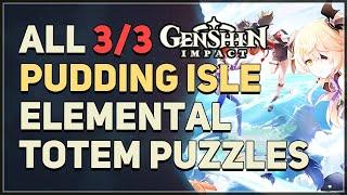 Pudding Isle All Elemental Monument Totem Puzzles Genshin Impact