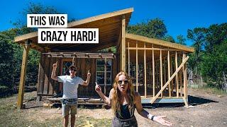 Tiny House Build CONTINUES - We Made Some HUGE Mistakes  Building Our Floors Walls & Roof Ep 3