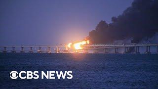 Blast damages Crimea bridge key supply route in Russias war in Ukraine