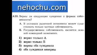 ГИА Обществознание Формы собственности A10