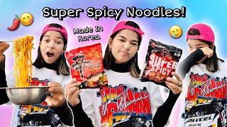 Eating SUPER SPICY NOODLES First Time