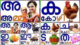 Malayalam alphabets consonants മലയാളം സ്വരാക്ഷരങ്ങളും വ്യഞ്ജനാക്ഷരങ്ങളും തുടങ്ങുന്ന വാക്കുകൾPart-1