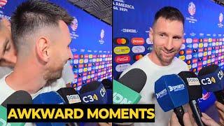 MESSI awkward reaction when Dibu Martinez kissed him on the back after the win against Canada