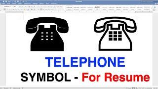 How To Insert Telephone Symbol In Word