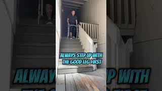 Alternative Way to Climb Up and Down Stairs With Walker  #mobility #elderlycare #walker