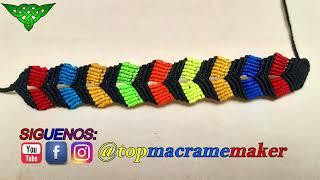 Como Hacer PULSERA CHEVRON Paso a Paso  Tutorial Macramé  How to make Friendship Bracelets