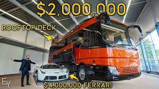 Touring a $2000000 Motorhome with a Secret HYPERCAR GARAGE