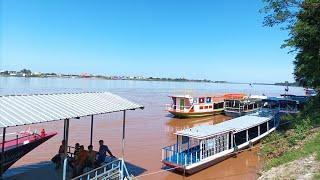 Laos รีวิวนั่งเรือโดยสารจากนครพนมไปคำม่วน  เช่ามอเตอร์ไซค์เลาะเมืองท่าแขก