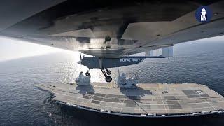 Drone makes history landing on Royal Navy aircraft carrier at sea