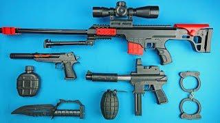 Beaded Realistic Bullet Weapons - Binoculars Rifle - Laser Light Pistol and Equipments