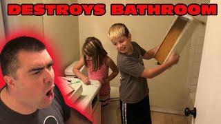 Kid Temper Tantrum Destroys His Bathroom Because He Couldnt Play Fortnite  Original 