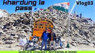 KHARDUNG LA PASS  North Pullu  South Pullu  Pangong Lake Nubra Valley Permit  Vlog03  Bike Ride