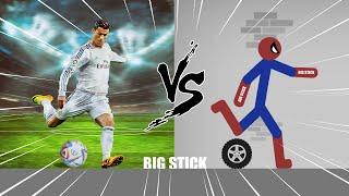 Cristiano Ronaldo vs Spider Stickman  Stickman Dismounting funny moments  Best Falls