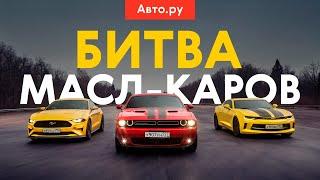 Mustang vs Challenger vs Camaro американские легенды в России