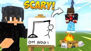 I Scared My Little Brother with DRAW in Minecraft