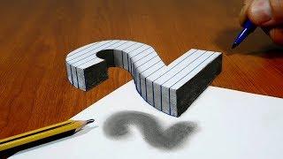 3D Trick Art On Line Paper Floating Number 2