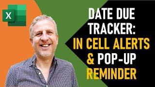 Due Date Pop-up Alert in Excel  Date Due Tracker  - Formula & Due Date Color Change Notifications