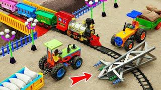 Diy tractor mini Bulldozer to making concrete road  Construction Vehicles Road Roller #54