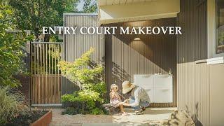 Front Entry Court Makeover DIY  Minimalist Design for Mid-century Eichler Home  Upcycled Materials
