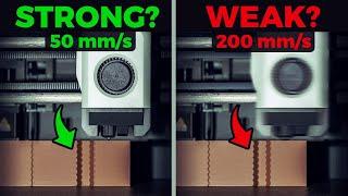 How much WEAKER 3D Prints become at Higher FLOW RATES  SPEEDS? DATA from 1000+ samples