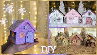 DIY Fairytale cardboard houseChristmas decorFairy houseChristmas craft idea